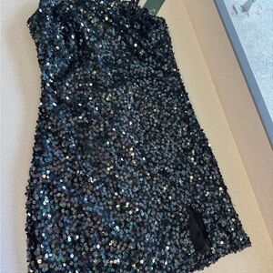 Wild Fable Black Sequin Mini Dress